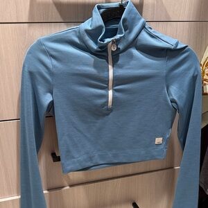 Cropped blue vuori Blue Women's High-Neck Top, half zip XS